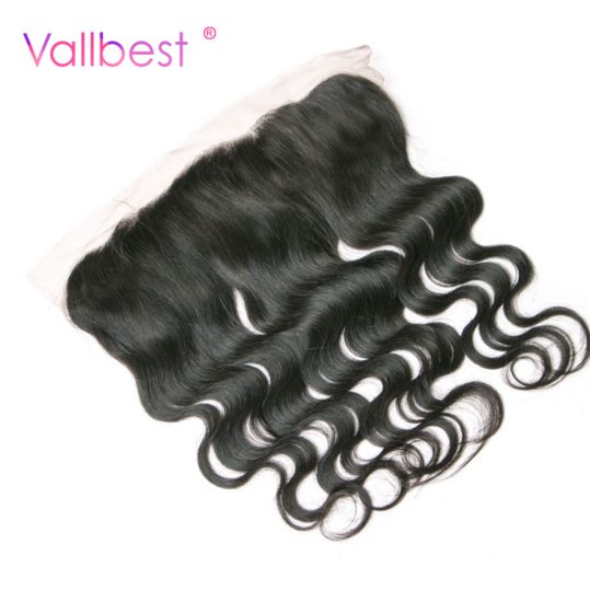 Vallbest Body Wave With Lace Frontal Closure 100% Human Hair Non Remy Hair Weave With Baby Hair Free Part Natural Black Color 1B