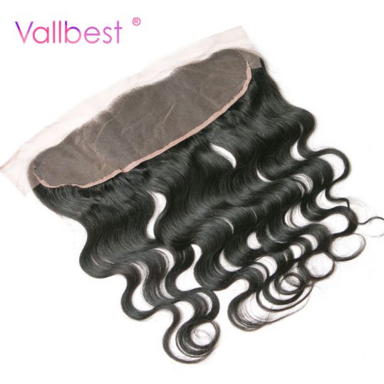 Vallbest Body Wave With Lace Frontal Closure 100% Human Hair Non Remy Hair Weave With Baby Hair Free Part Natural Black Color 1B