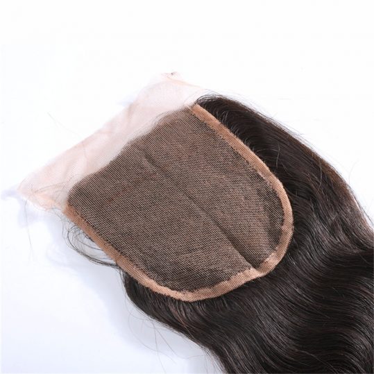 Luduna Hair Brazilian Body Wave Lace Closure 4*4 Free Part 100% Non-remy Human Hair Weave Natural Black Color 8-20 Inch