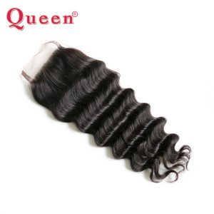Queen Hair Loose Deep More Wave Brazilian Hair Weave Bundles Remy Human Hair Closures With baby Hair Free Part Lace Closure