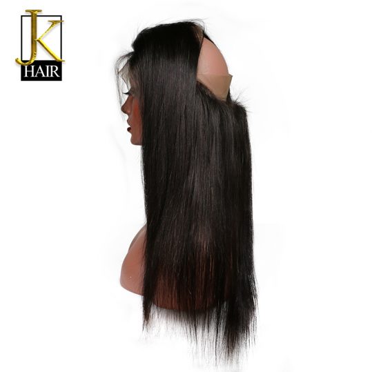 360 Lace Frontal Closure Remy Brazilian Human Hair Closure Straight Free Part 1 Bundle Pre Plucked With Baby Hair Elegant Queen
