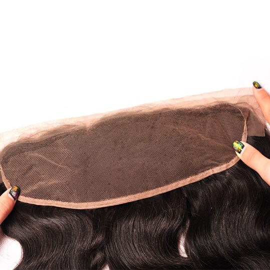 Luduna Hair Ear To Ear Lace Frontal Closure Free Part Brazilian Body Wave Non-remy Human Hair Bundles Natural Black Color