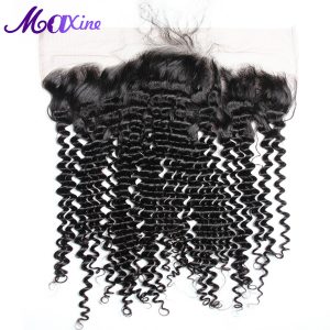 Maxine Hair Deep Curly 13x4 Ear to Ear Lace Frontal Closure With Baby Hair 8-20 Inches Natural Color Remy Human Hair Swiss Lace