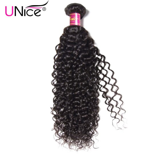 UNICE HAIR 100% Curly Weave Human Hair Brazilian Hair Bundles Natural Color Non Remy Hair Extensions 1 Piece 8"-26" Can Buy 4PCS
