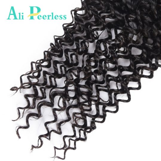 Ali Peerless Hair Kinky Curly Lace Closure 10-16 inch 4*4 Inch Middle Part Virgin Human Hair Swiss Lace Free Shipping