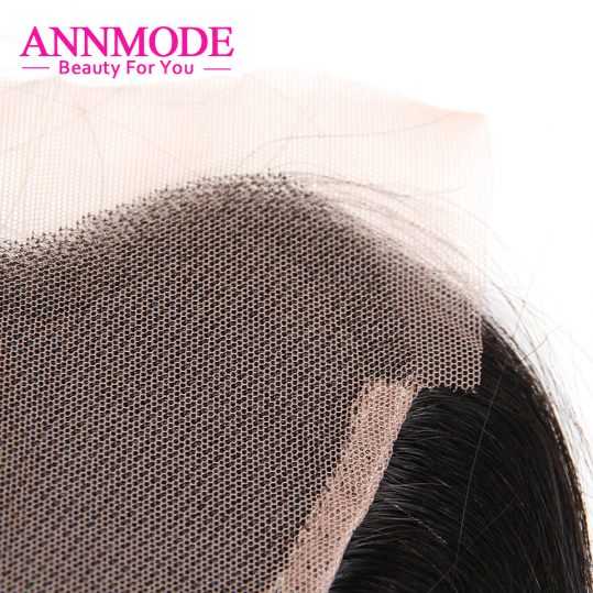 Annmode Peruvian Straight Lace Frontal Closure A Piece Free Shipping 13*4 Free Part Non-remy Hair 8inch to 18inch