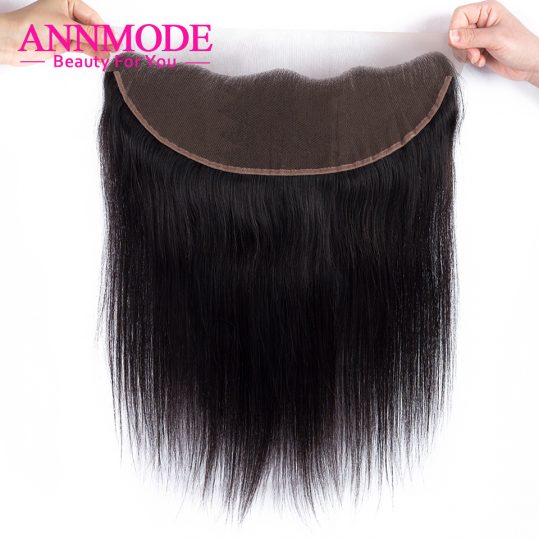 Annmode Peruvian Straight Lace Frontal Closure A Piece Free Shipping 13*4 Free Part Non-remy Hair 8inch to 18inch