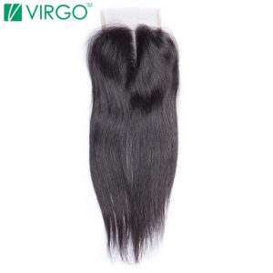 Volys Virgo 100% Remy Hair Straight Lace Closure 4*4 Middle Part Human Hair Can Be Mixed Length 8inch-20inch Free Shipping