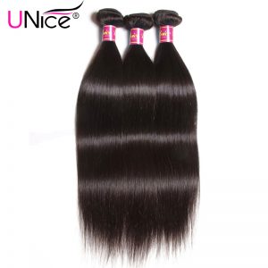 UNICE HAIR Brazilian Straight Hair 100% Human Hair Weave Bundles 8-30inch Non Remy Hair Weaving 1 Piece Can Order 3 or 4 Bundles