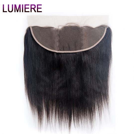 Lumiere Hair Peruvian Straight Hair Lace Frontal 13x4 Ear To Ear Lace Closure With Baby Hair Remy Human Hair Free Part 8"-20"