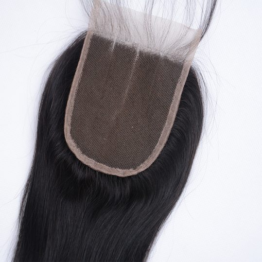 Beauty Grace Brazilian Straight Lace Closure With Baby Hair 4x4 100% Remy Human Hair Three Part Top Closures