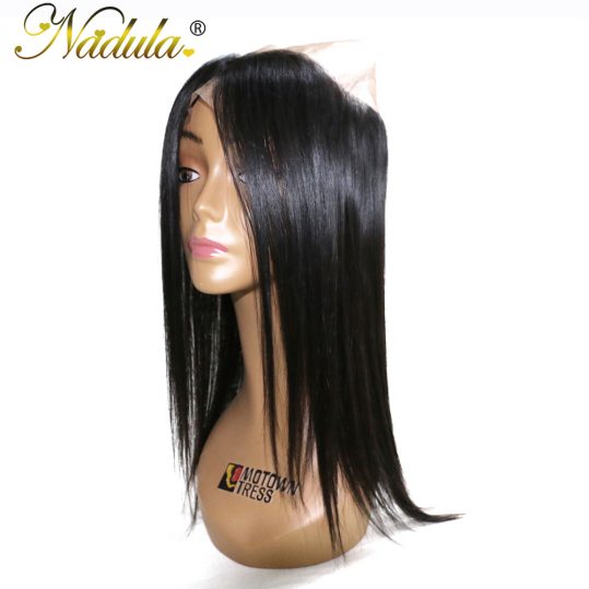 Nadula Hair Brazilian Straight Hair 360 Lace Frontal 100% Human Hair Natural Color 10-20inch Non Remy Hair Free Part Closure