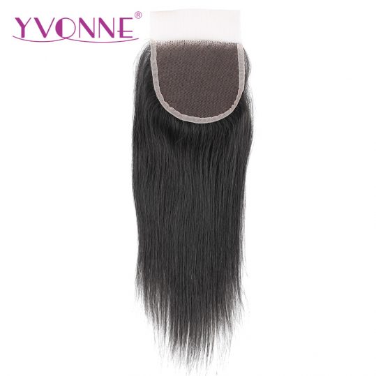 YVONNE Brazilian Straight Virgin Hair Lace Closure 4x4 Free Part Human Hair Closure Natural Color Free Shipping