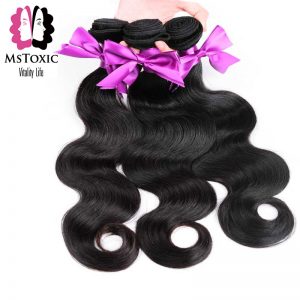 Mstoxic Hair Brazilian Body Wave 100% Human Hair Weave Bundles 1pc Free Shipping 8-28 inch Non-Remy Hair Extensions Double Weft