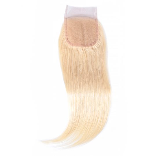 Ali Queen Hair Brazilian 613 Blonde Lace Closure 4x4 Straight Virgin Human Hair Closure Free Part
