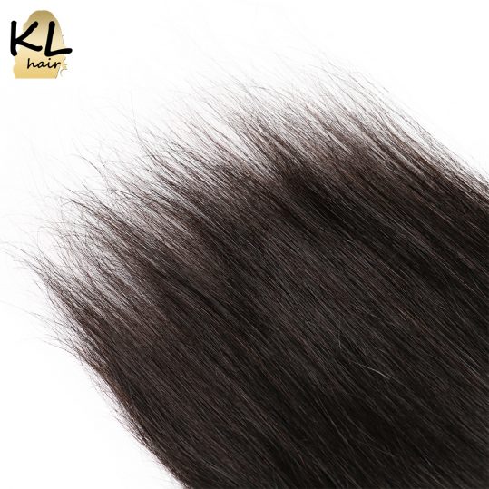 KL Hair 5x5 Straight Lace Closure Free Part Human Hair Natural Color Brazilian Remy Hair Closure With Baby Hair Bleached Knots