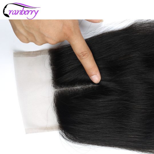 Cranberry Hair Straight Hair Lace Closure 8-20 inches Middle Part 4"*4" Siwss Lace with 130% Density Remy Human Hair Closure