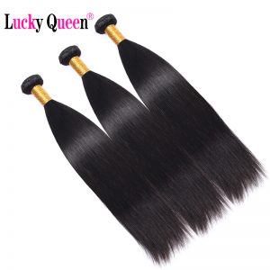 Lucky Queen Hair Products Brazilian Straight Human Hair Weave Bundles Non-Remy Hair Extensions Can Buy 3 or 4 Bundles 10-28 Inch