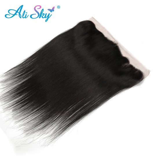 Ali Sky Peruvian nonremy Hair Straight Lace Frontal Closure 13*4 Free Part 100% Human Hair Extensions Free Shipping 8"-20"