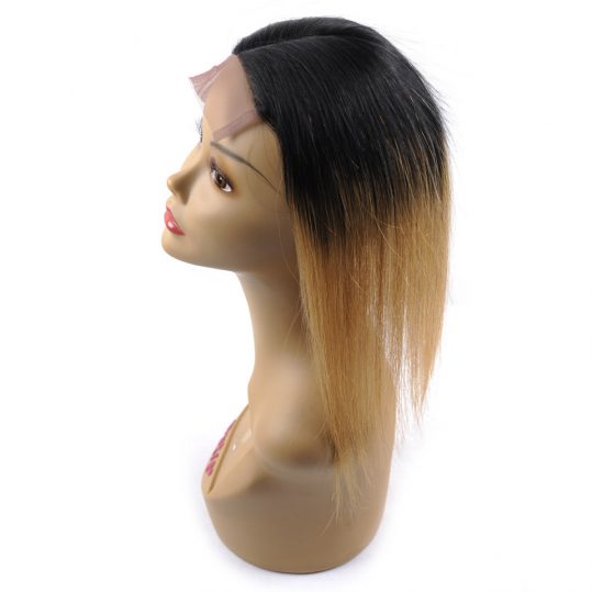 T1b/27Blonde Ombre Brazilian Straight Hair Lace Closure Middle Part Human Hair Closure Bleached Knots Shiningstar None Remy Hair