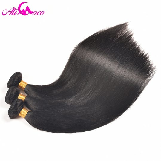 Ali Coco Brazilian Straight 1 Piece 100% Human Hair Weave Bundles 10-28 inch Natural Color Non Remy Hair Can Be Dyed