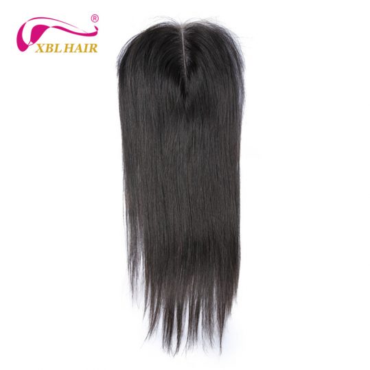XBL HAIR Peruvian Straight Lace Closure Middle Part 100% Remy Human Hair Natural Color 8-20" Inches Free Shipping