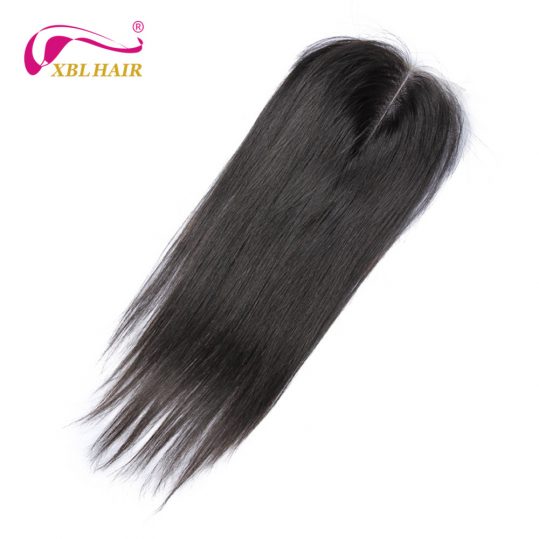 XBL HAIR Peruvian Straight Lace Closure Middle Part 100% Remy Human Hair Natural Color 8-20" Inches Free Shipping