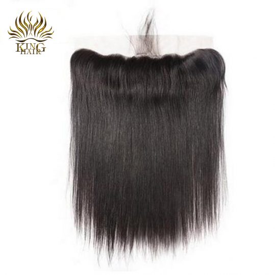 King Hair Brazilian Straight Hair Lace Frontal Closure With Baby Hair 13x4 Swiss Lace Ear To Ear Remy Human Hair Extensions