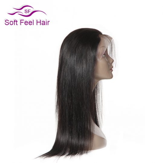 Soft Feel Hair Brazilian Straight Hair Pre Plucked 360 Lace Frontal Closure Natural Color Non Remy Human Hair Free Shipping