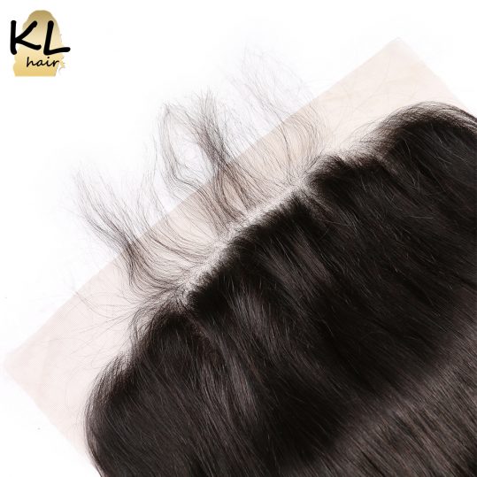 KL Hair Free Part 13x4 Ear To Ear Lace Frontal Closure Straight With Baby Hair Brazilian Human Remy Hair Closure Bleached Knots