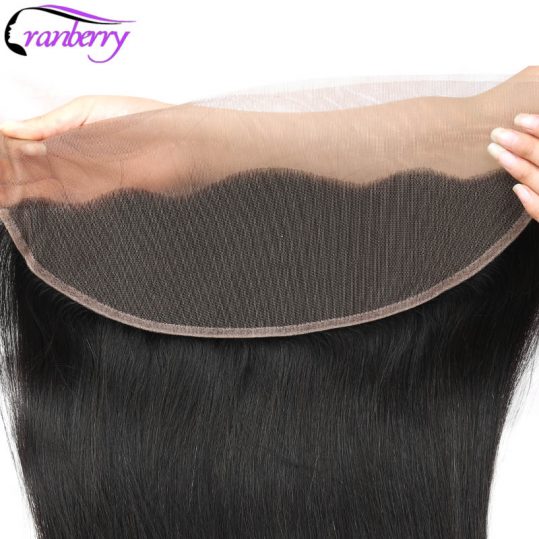 Hair Peruvian Straight Hair Ear to Ear Lace Closure Frontal  Free Part Remy Human Hair Lace Frontal Sew In Double Weft