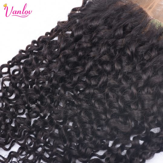 Vanlov Water Wave 360 Lace Frontal With Baby Hair Free Part Closure Natural Hairline 100% Non Remy Human Hair Natural Color