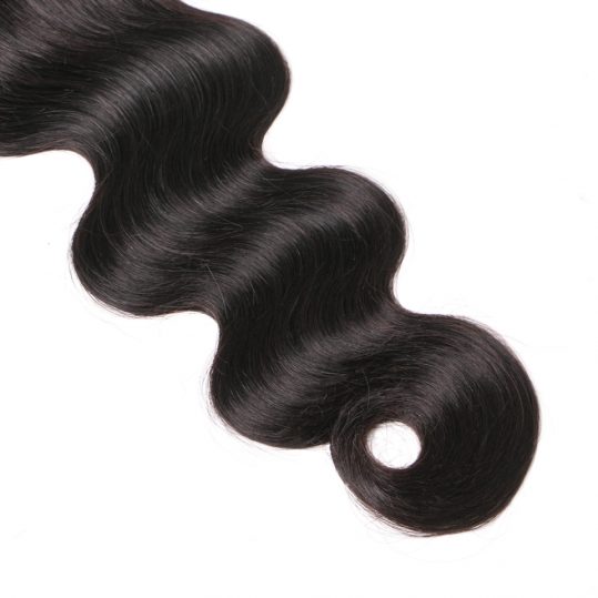Queen like Human Hair Products Three Part 130% Density Swiss Lace Non Remy Natural Color Bleached Knots Body Wave Lace Closure