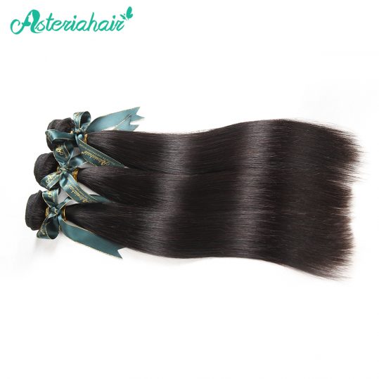 Asteria hair Human Hair Bundles Brazilian Straight hair Weave 1 Piece 10-30 inches Natural Black Non-Remy hair Free shipping