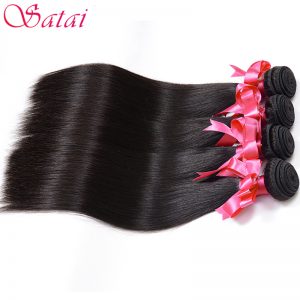 SATAI Brazilian Straight Hair Human Hair Bundles 1 Piece 8-28inch Natural Color Non Remy Hair Extension No Tangle