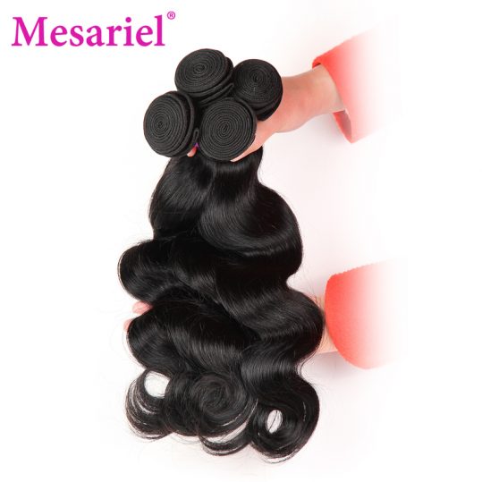 Mesariel  Brazilian Body Wave Bundles Free Shipping Non-Remy Hair 8-28inch Natural Color 100 Human Hair Weave Extensions