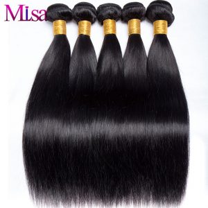 Brazilian Straight Hair Weave Bundle 1 Pc Can Buy 4 or 3 Bundles Non Remy Hair Extensions Mi Lisa Hair Weave Human Hair Bundles