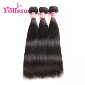 Yolissa Hair Human Hair Bundles Brazilian Straight Hair Weave 1 Piece Only Natural Black non-Remy Hair Weaving Free Shipping