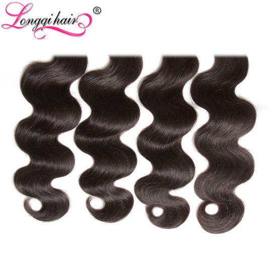 Longqi Hair Body Wave Brazilian Hair Weave Bundles Non-Remy Human Hair Natural Color 1PC 8''-30'' Can Be Mixed Legnth Free Ship