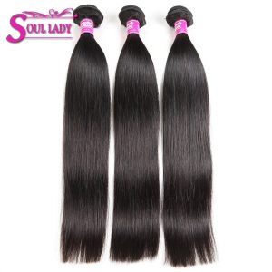 Soul Lady Brazilian Straight Hair Weave 100% Human Hair Bundles Non Remy Hair Extenstions Natural Color Can Buy 3 Or 4 Bundles