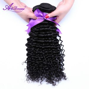 Alidoremi Brazilian Deep Wave Hair Weave Bundles 100% Human Hair Weaving Natural Color Non-Remy Hair 1 Piece Free Shipping