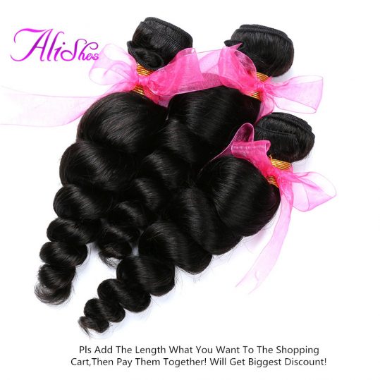 Alishes Brazilian Loose Wave Hair Bundles Real 100% Human Hair Extensions 8-28 inch Non-Remy Hair Weave Free Shipping