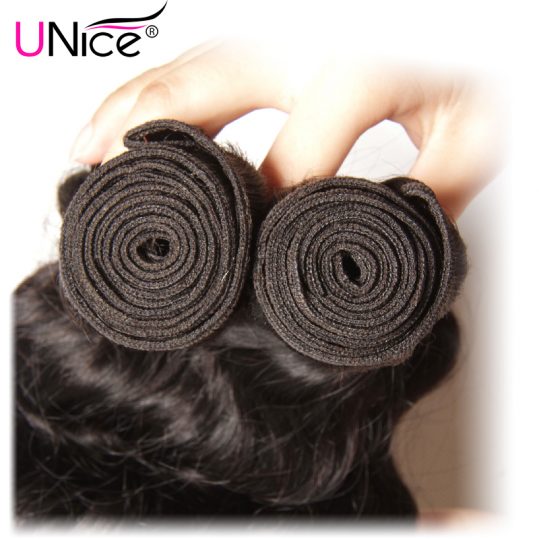 UNice Hair Company Brazilian Hair Weaving Natural Wave Human Hair Bundles 1 Piece Non Remy Hair Extension 8-26inch Can be mixed