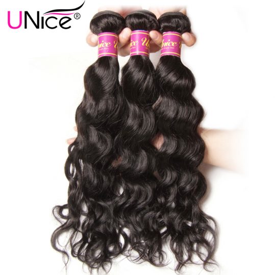 UNice Hair Company Brazilian Hair Weaving Natural Wave Human Hair Bundles 1 Piece Non Remy Hair Extension 8-26inch Can be mixed