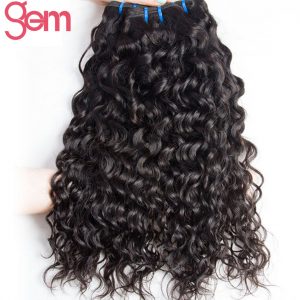 Brazilian Water Wave Human Hair Weave Bundles GEM BEAUTY Hair Natural Color 1Pc No Remy Hair Weft Can Be Dyed Can Buy 3/4pcs