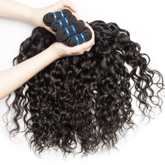 AliBele Hair Brazilian Water Wave Human Hair Bundles 1B# Ocean Sea Summer Non Remy Hair Weaves Extensions 100g/pc Free Shipping