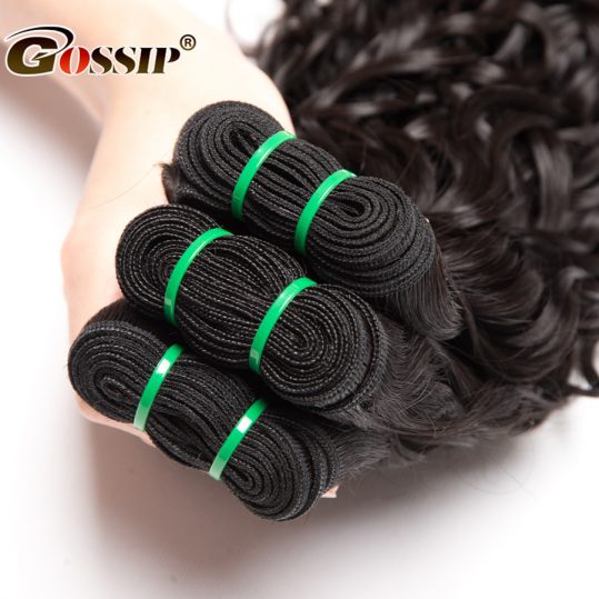 Gossip Brazilian Hair Weave Bundles 1 Piece Water Wave Human Hair Bundles 10-28"Double Weft Hair Extension Non Remy Hair Weaving