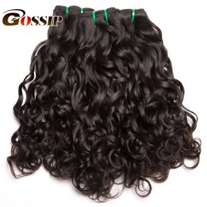 Gossip Brazilian Hair Weave Bundles 1 Piece Water Wave Human Hair Bundles 10-28"Double Weft Hair Extension Non Remy Hair Weaving