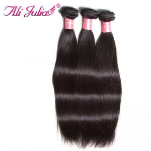 Ali Julia Hair One Piece Brazilian Straight Human Hair Bundles NonRemy 8 Inches to 30 Inches Natural Color Extension