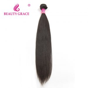 Beauty Grace Brazilian Straight Hair Weave Bundles Natural Color Non-Remy 100% Human Hair Weaving 8-28 Inch